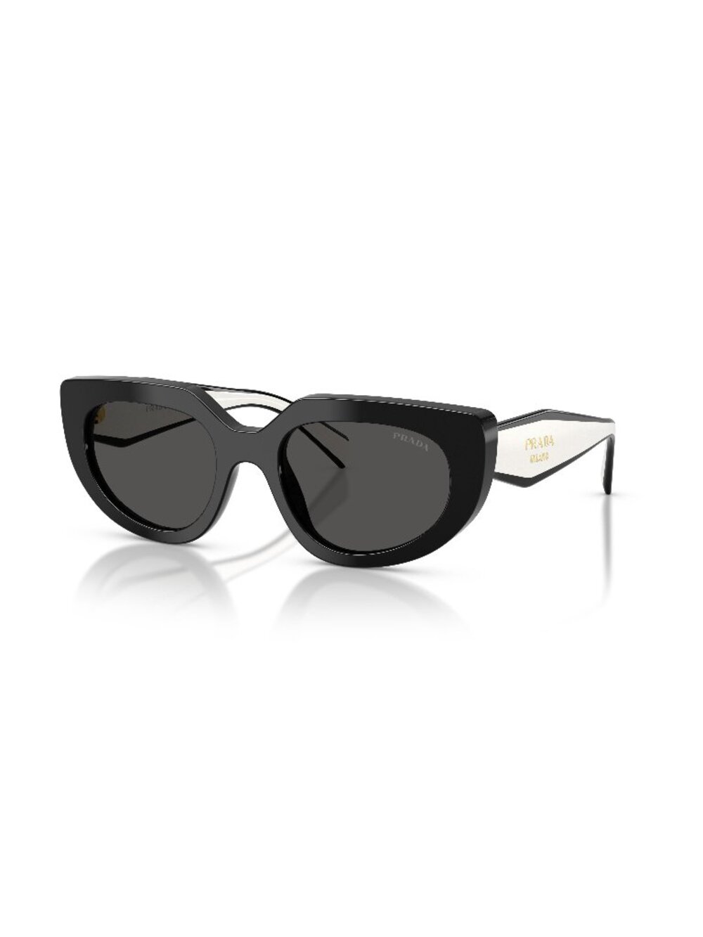New Prada Women's Sunglasses Black Grey Lens Acetate Frame PR D02S 20G08Z 53